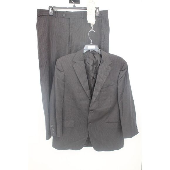PAUL BETENLY GRAY STRIPE THOMAS 44R SUIT COAT & FLORENCE PANT 38R INSEAM 26.5 - Picture 1 of 15